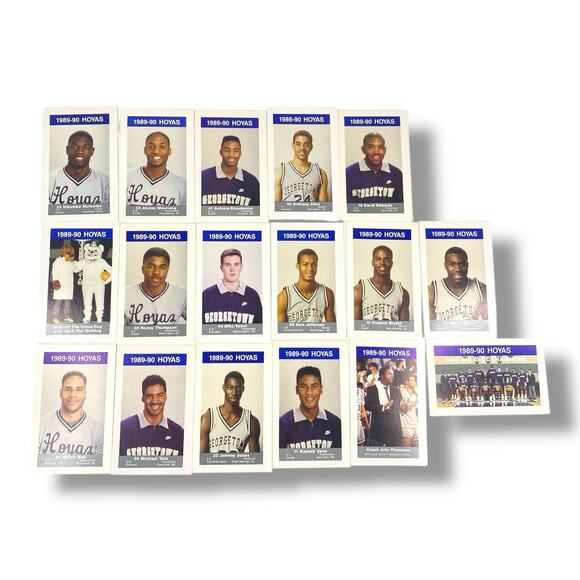 1989-90 Georgetown Hoyas Basketball Team Set Mourning Mutombo 17Card Police Set - Picture 1 of 4